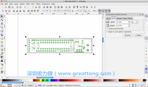 首先，你需要取得電路板設計圖的PNG圖檔，才能在上面進行繪制。這件事做起來比用說的難上許多，而其中一種方法如下所示（我們會先假設你正在使用Inkscape向量繪圖工具）。