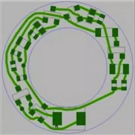圖6：PCB布線例子：(a)拓?fù)涫阶詣硬季€器(完成了100%導(dǎo)線的布線)；